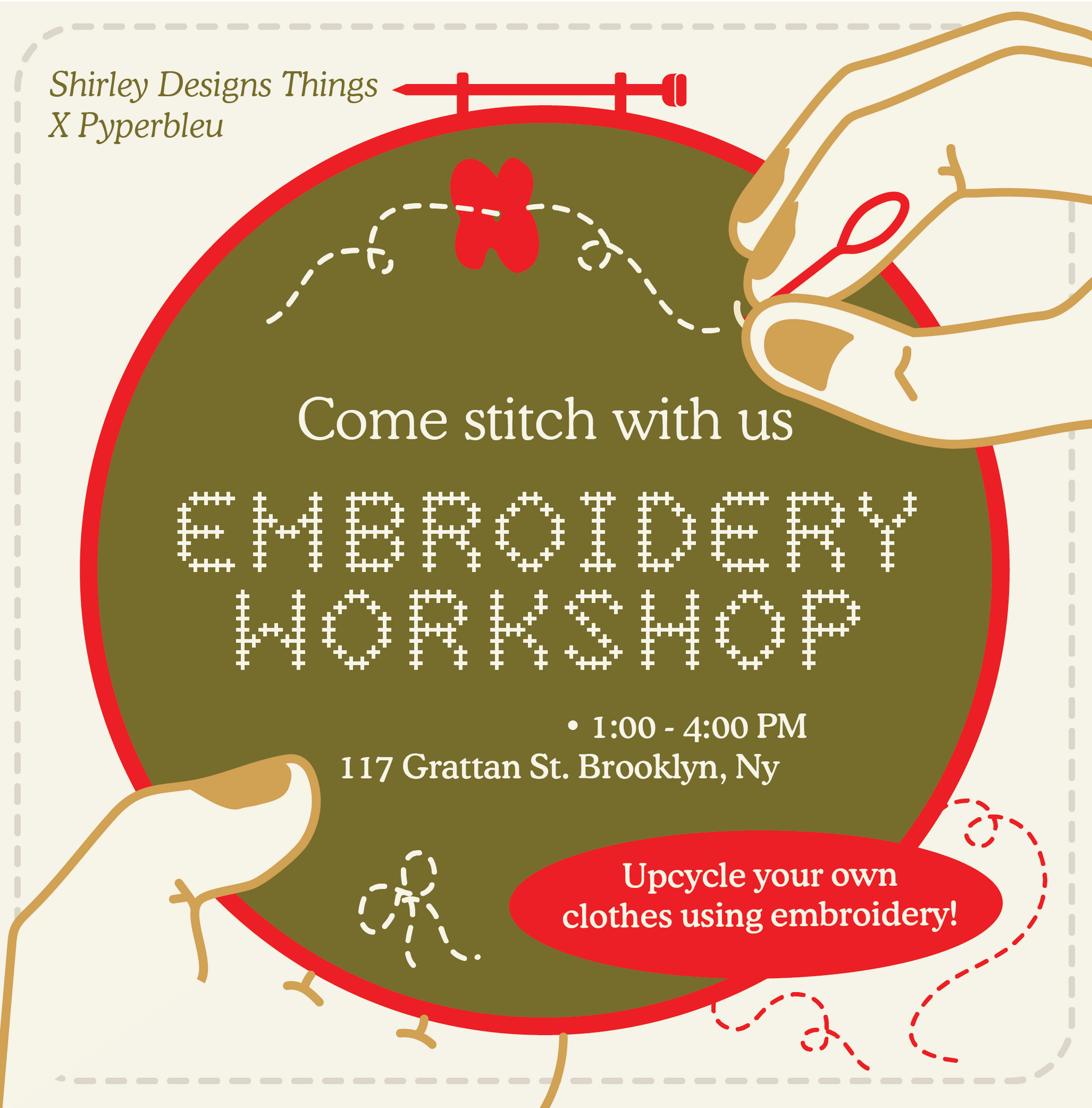 [CLOSED] 🪡 Embroidery Workshop SEP 7TH 🧵👚