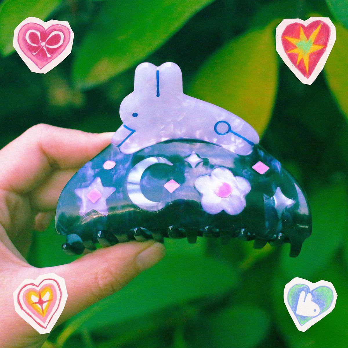Night Rabbit Hair Claw