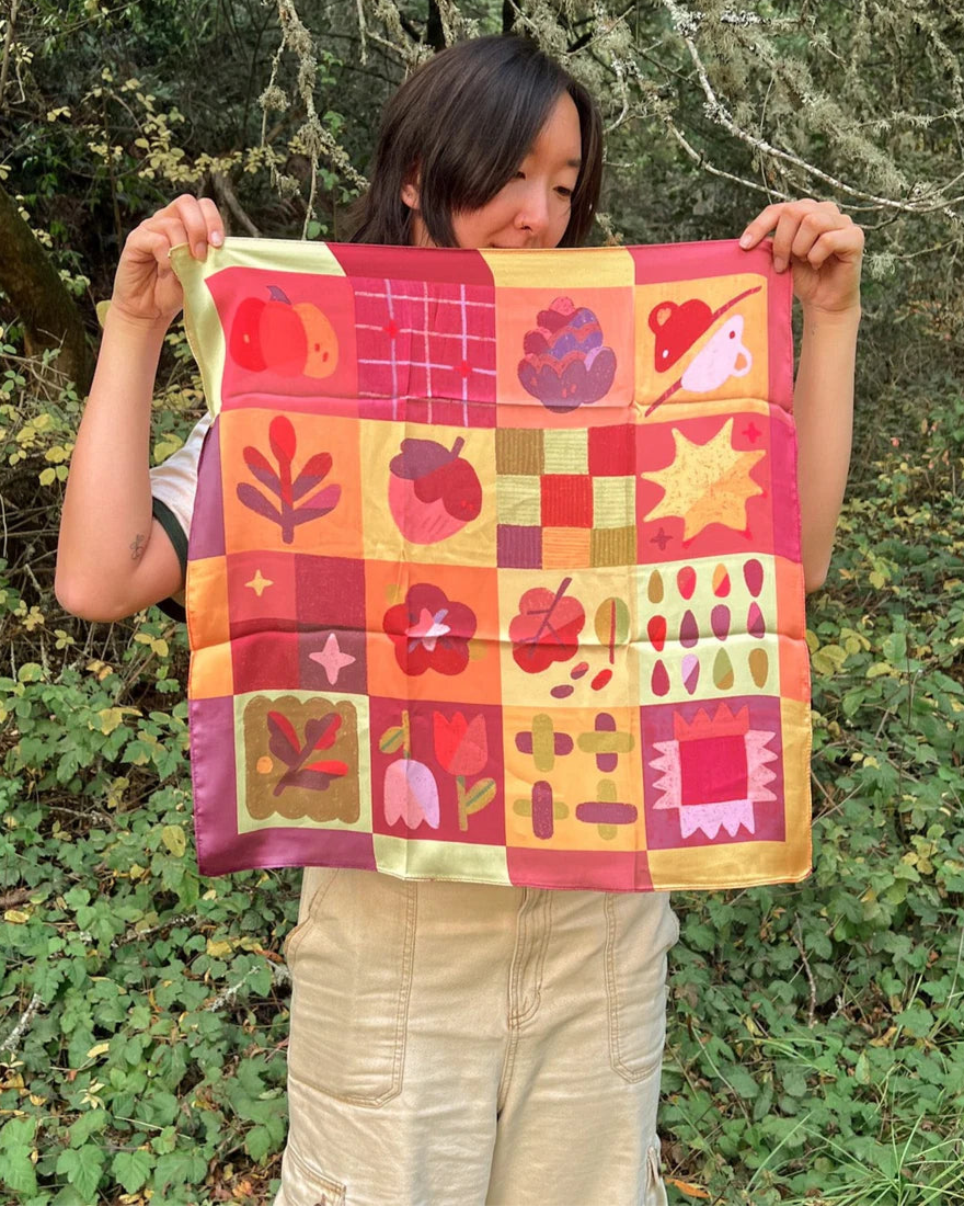 Patchwork Satin Scarf