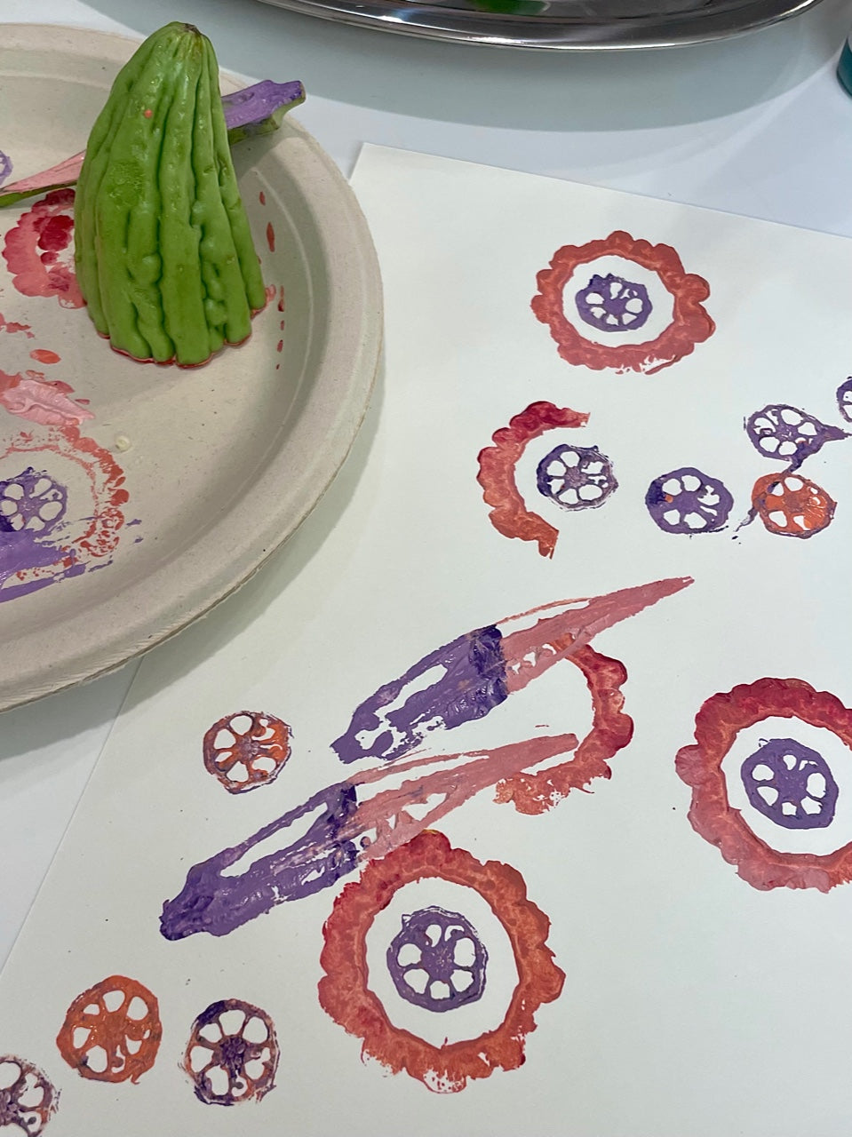 7/12 Printmaking with Produce 🥬 opening the heart to mindful nourishment