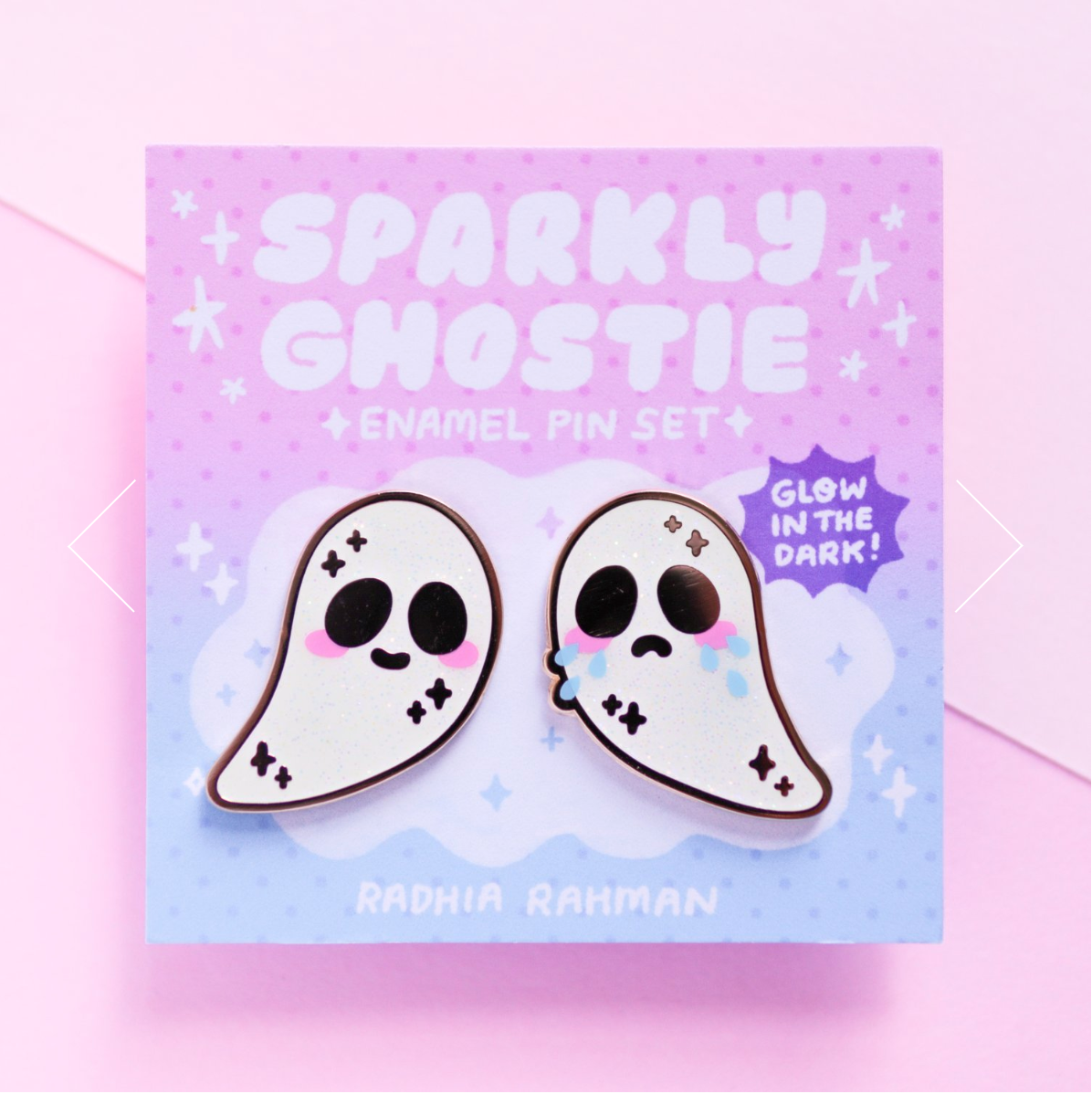 Ghostie Enamel Pin Set (Glow in the Dark)