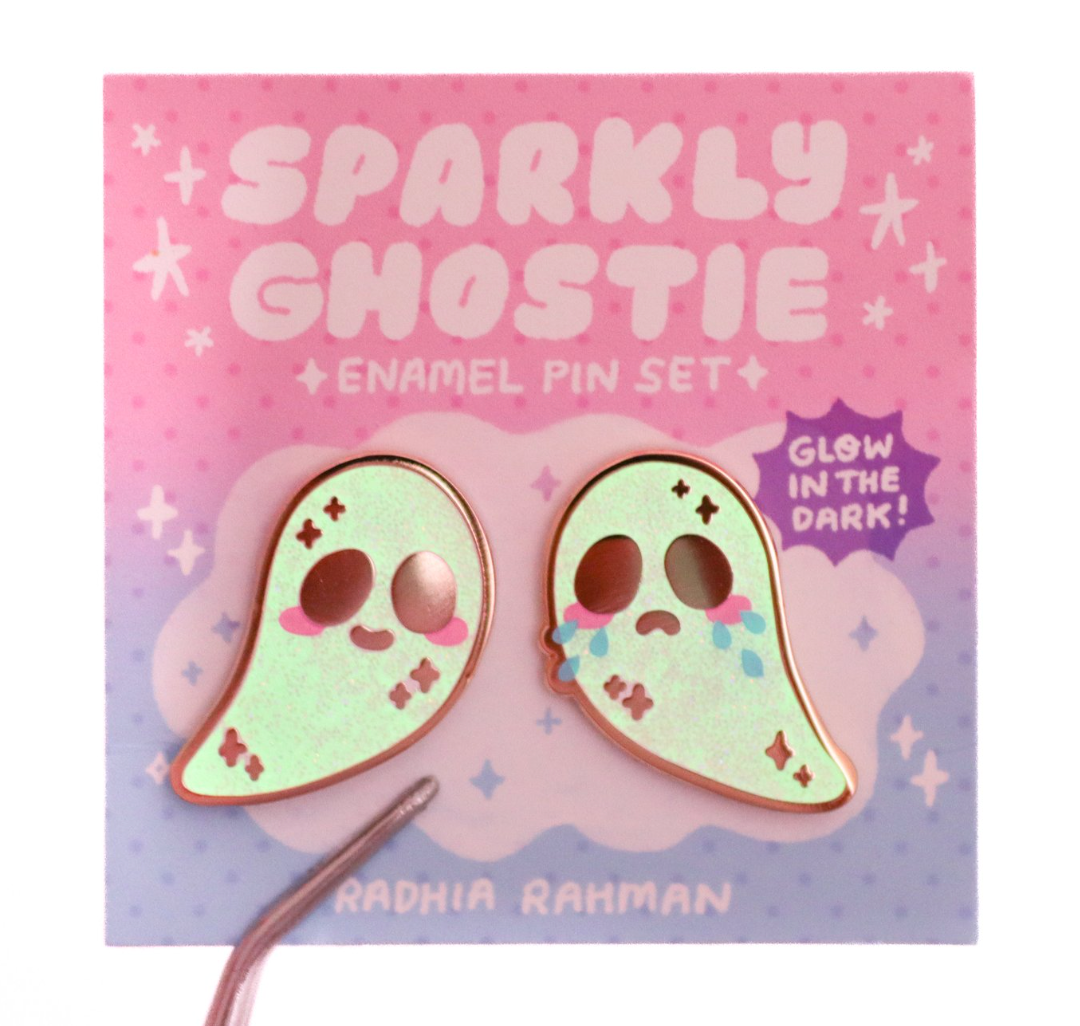 Ghostie Enamel Pin Set (Glow in the Dark)