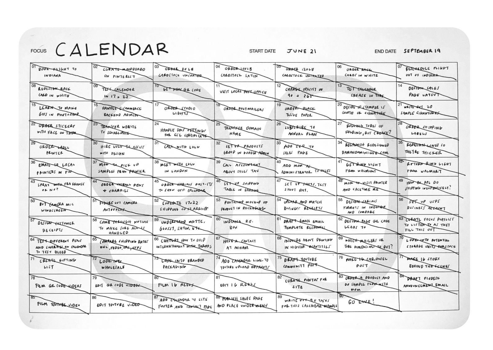 90 Day Focus & Accountability Calendar
