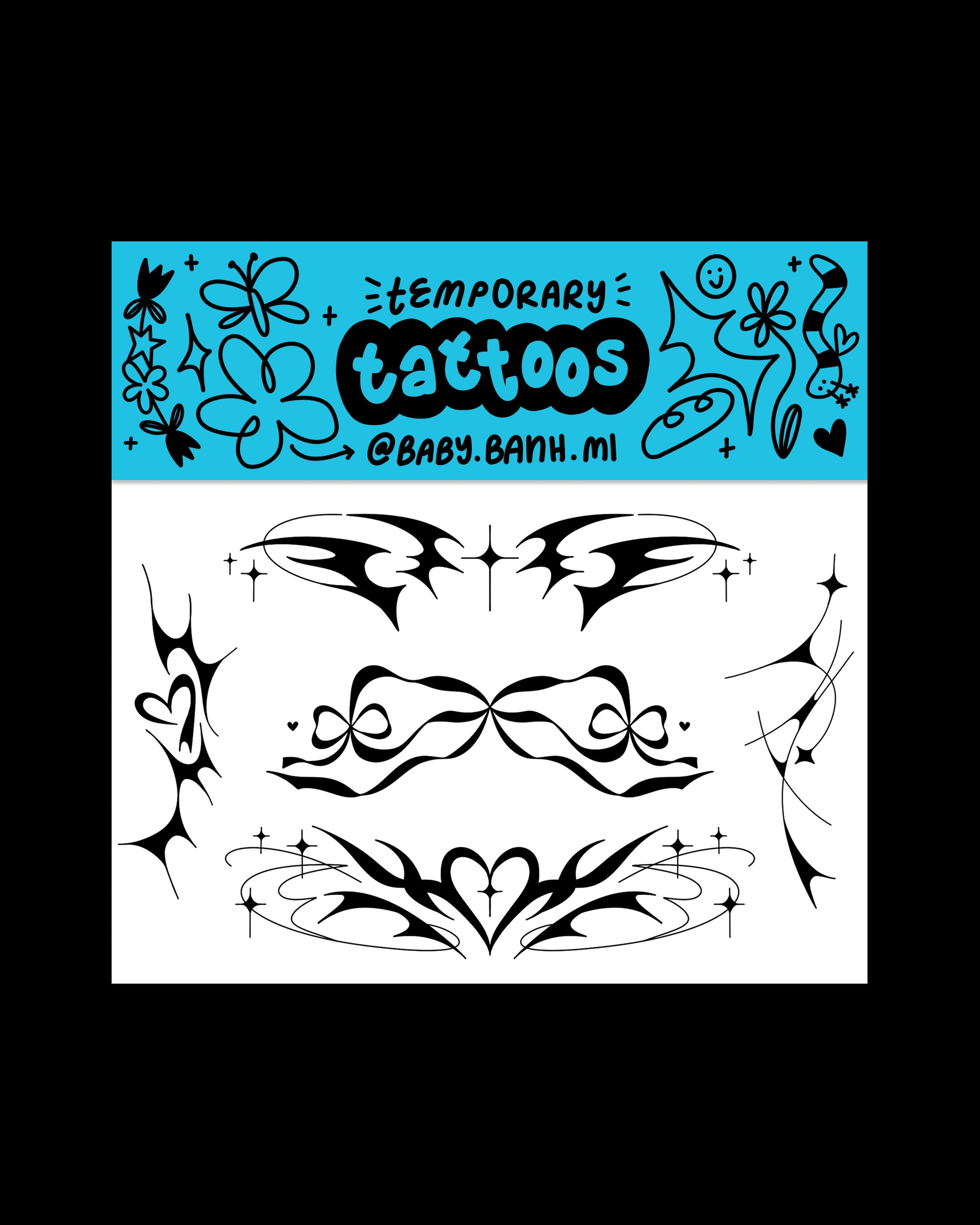 Baby Banh Mi Temporary Tattoo Sheet