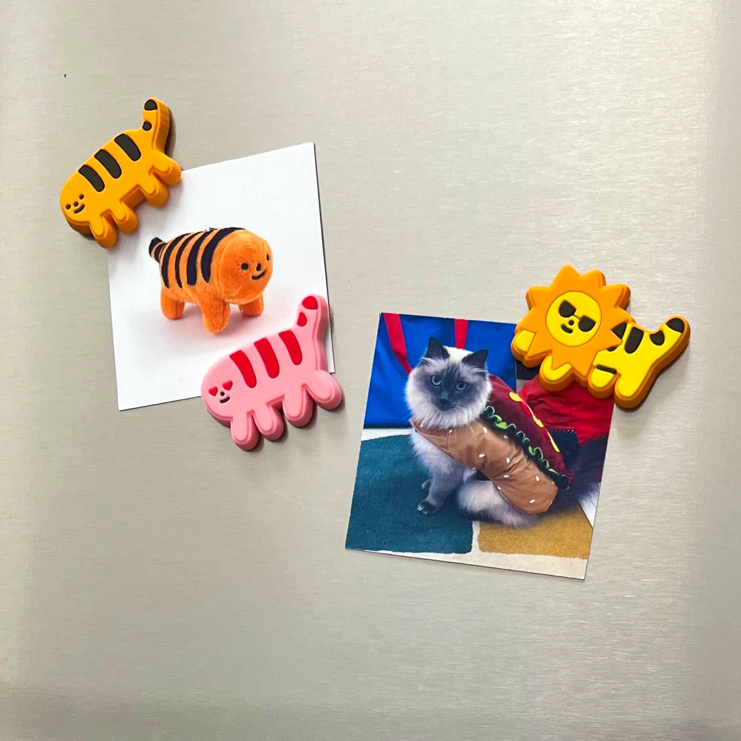 Mini Puff Tiger Magnets