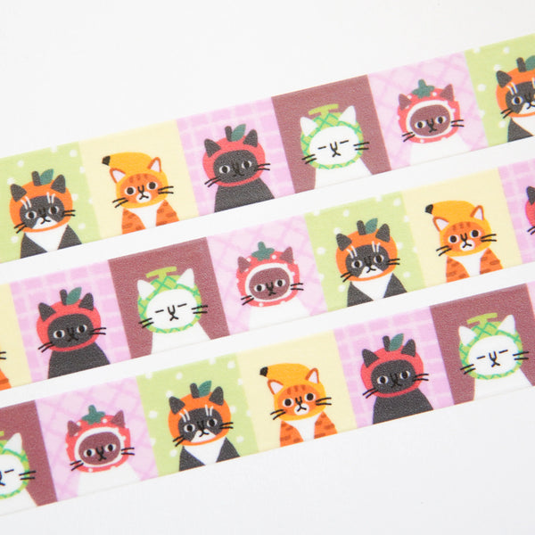 Fruity Hat Cats Washi Tape